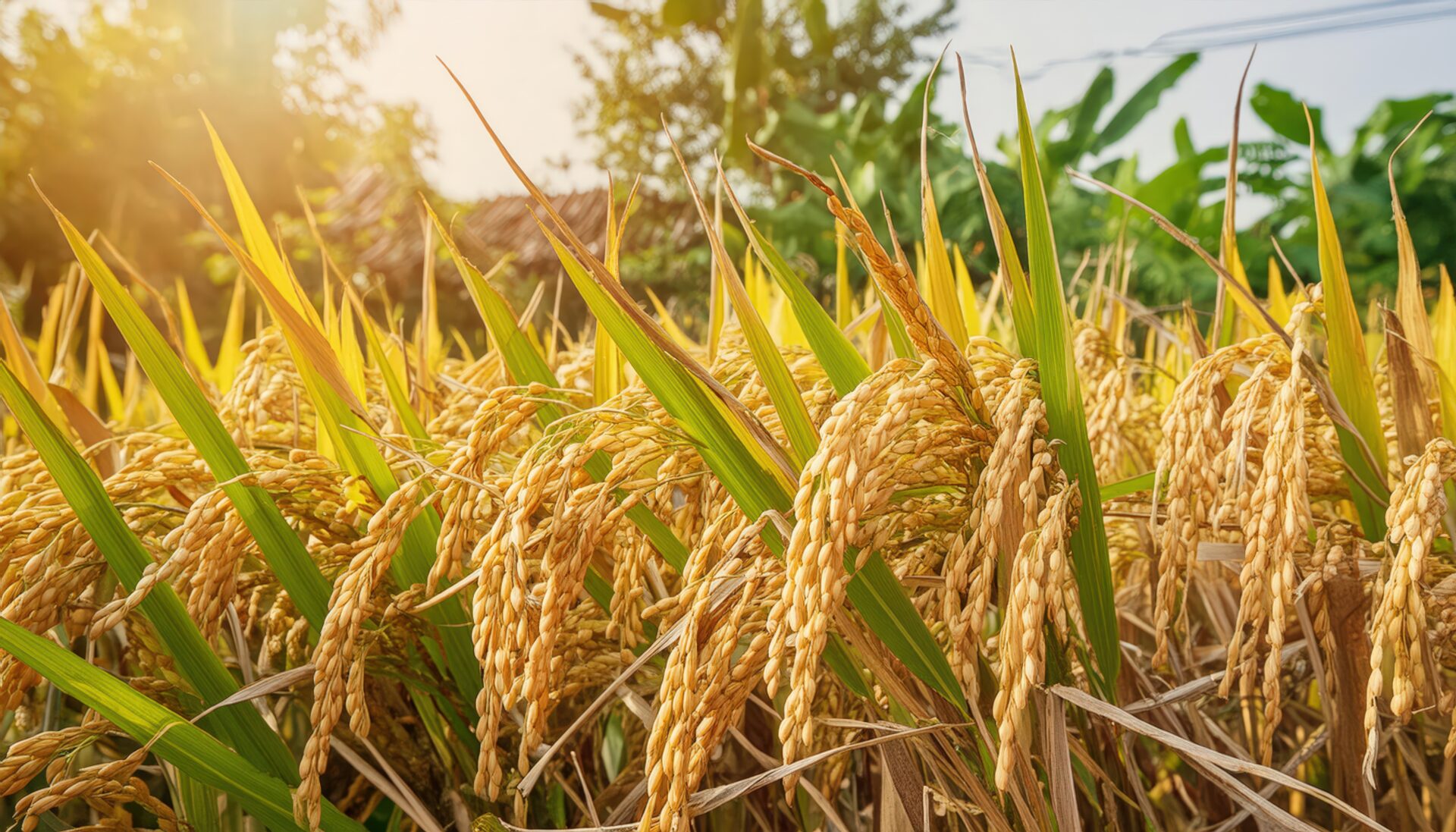黄金色に実った稲穂