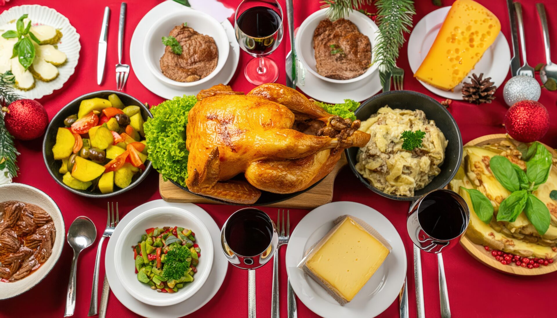 クリスマスの豪華なディナー