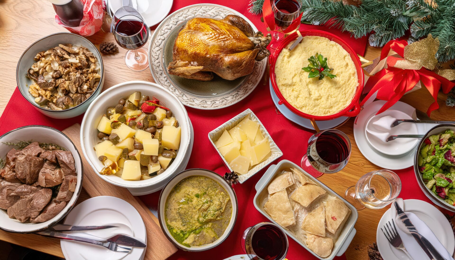 クリスマスの食卓とホリデーディナー