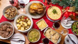 クリスマスの食卓とホリデーディナー