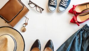 夏の女性向けアイテムのディスプレイ