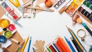 芸術作品のための画材と道具