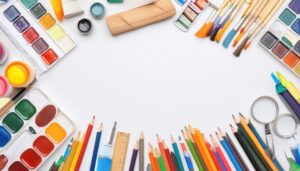 絵画と手作りのための画材道具