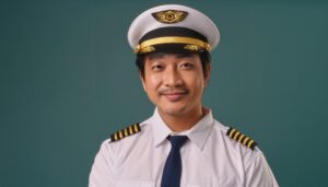 正装の男性パイロットのポートレート