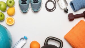 夏の健康と運動のためのアイテムセット