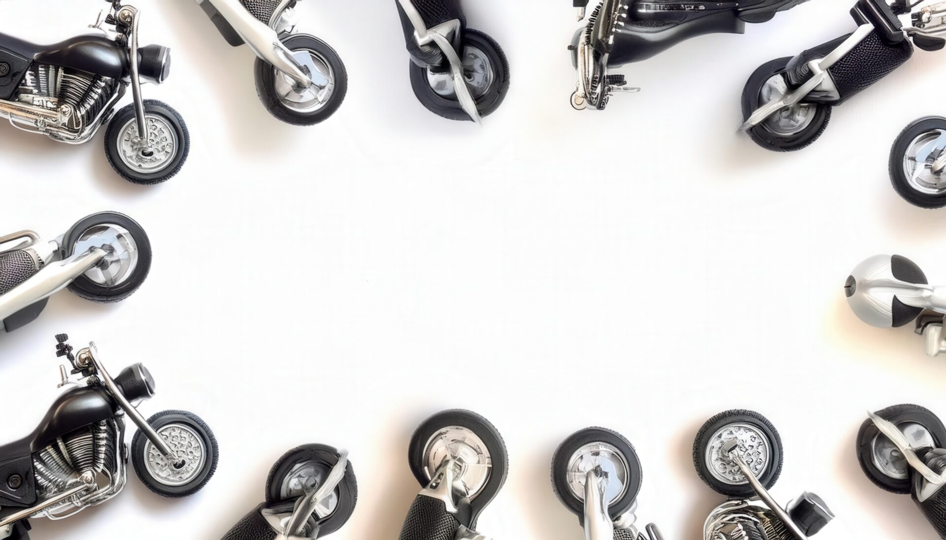 円形に配置されたミニチュアバイク