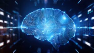 データセンター内のAI脳イメージ