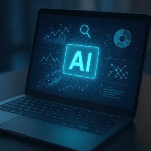 データ解析中のAIディスプレイ