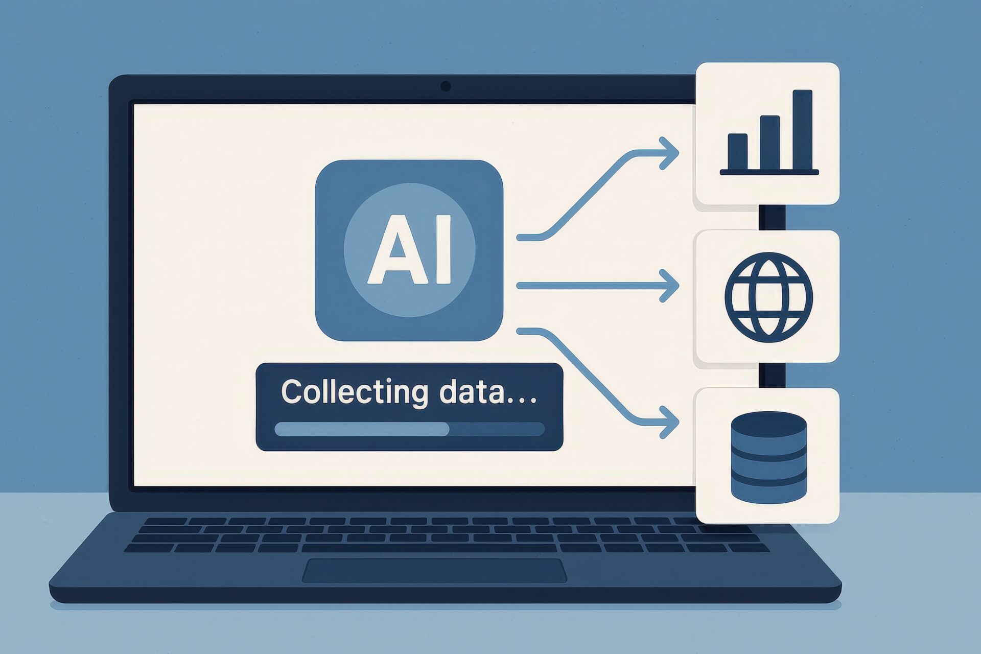 AIによるデータ収集のイラスト