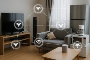 スマート家電が繋がるリビング