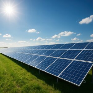 太陽光発電と青空