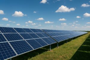 広がるソーラーパネルの列