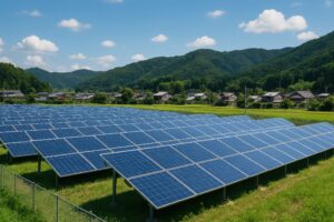里山の集落と太陽光発電設備