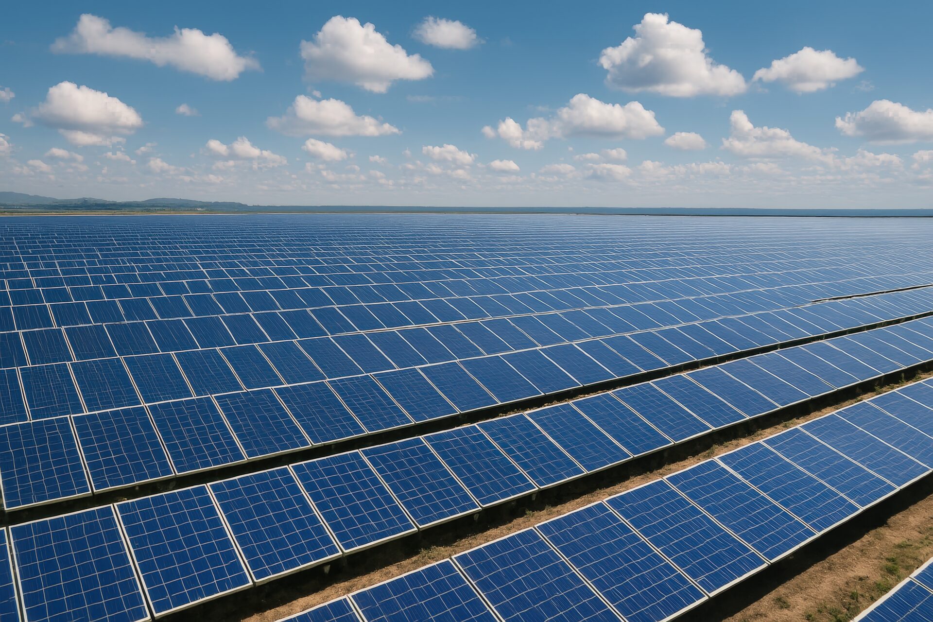 広大な太陽光発電フィールド