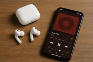 ワイヤレスイヤホンと音楽プレーヤーアプリ