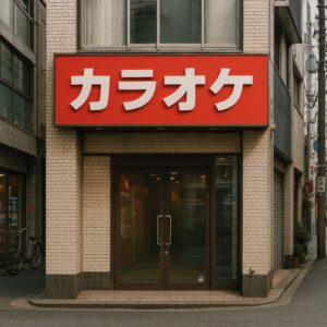 カラオケボックスの入り口