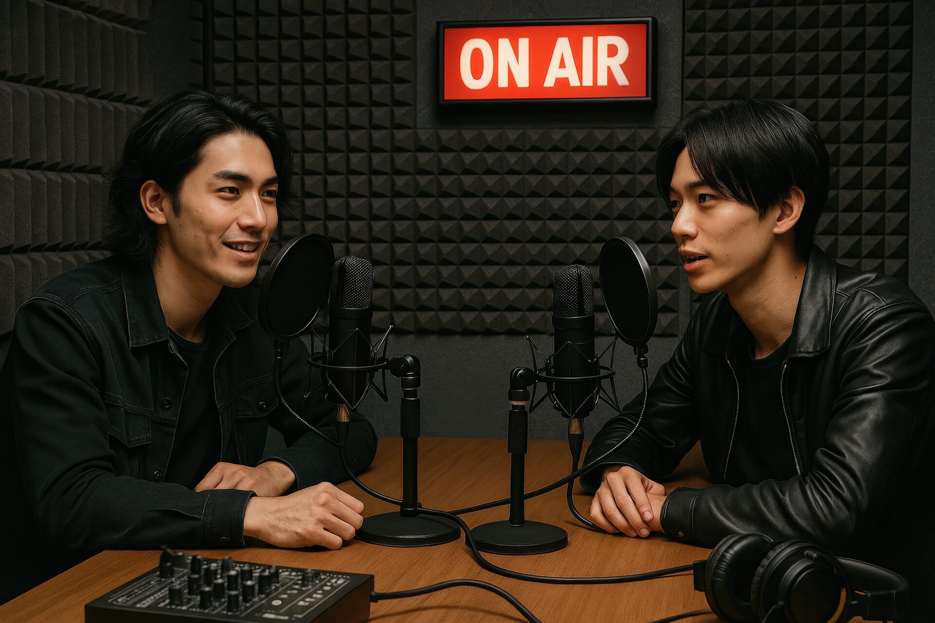 ポッドキャスト中の会話シーン3