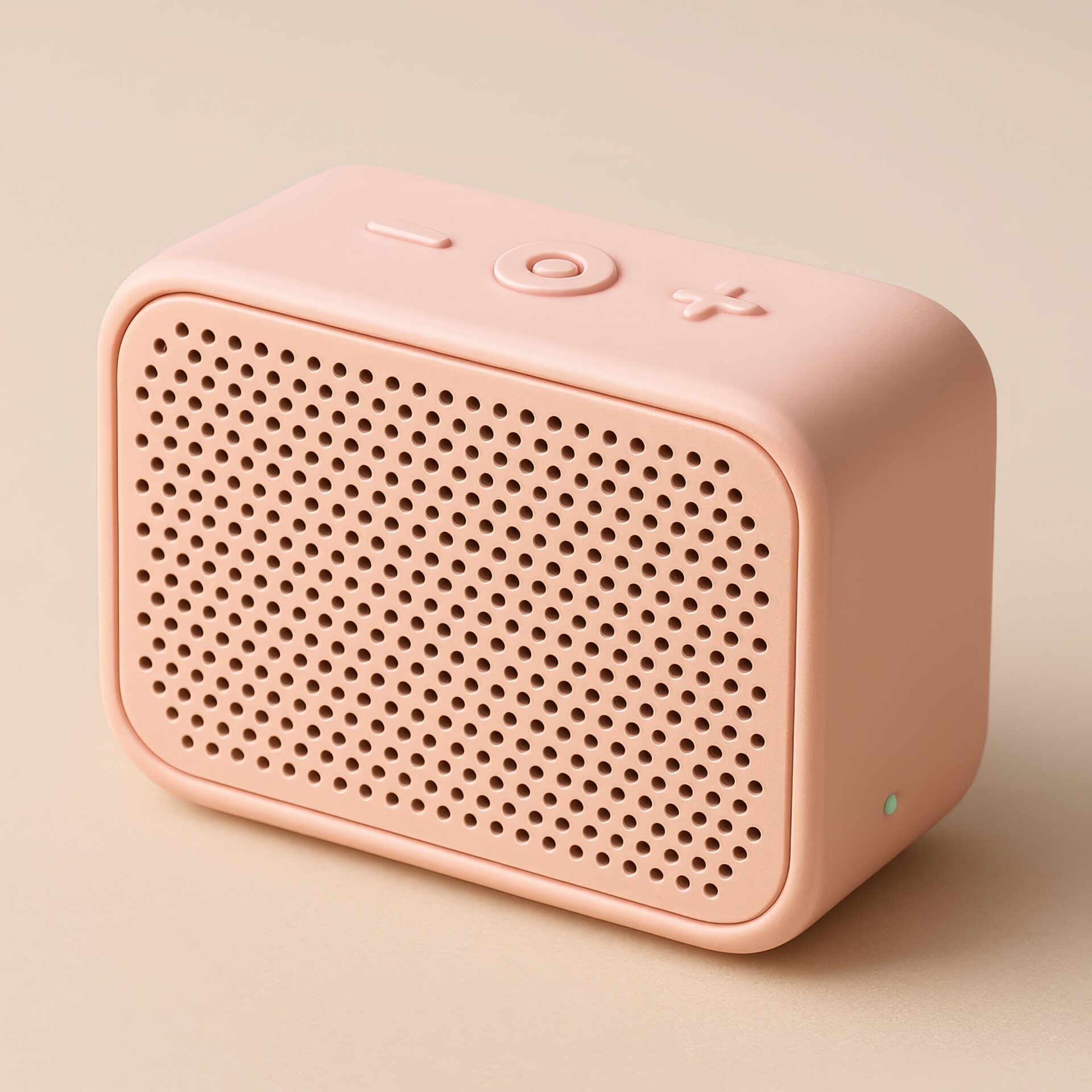 ピンクのBluetoothスピーカー（前面）