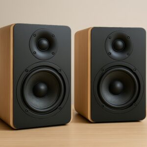 木製ブックシェルフスピーカー（明るめ）