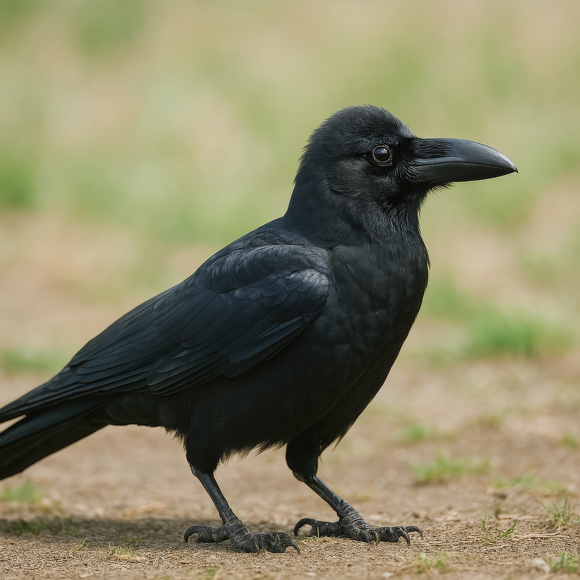 地面に立つカラス