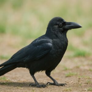 地面に立つカラス