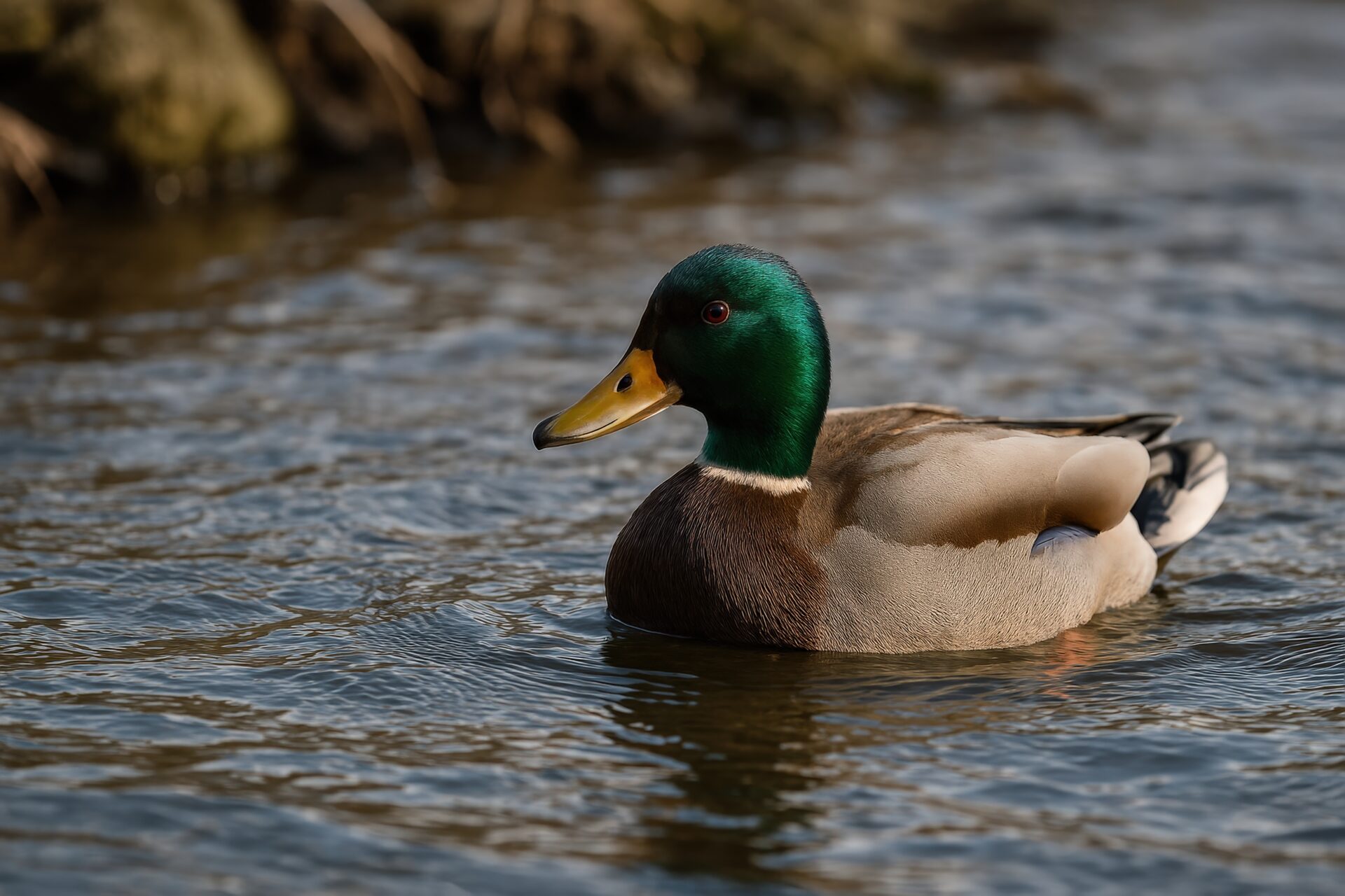 晴れた日のマガモ