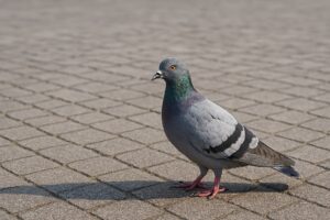 石畳の上に立つカワラバト