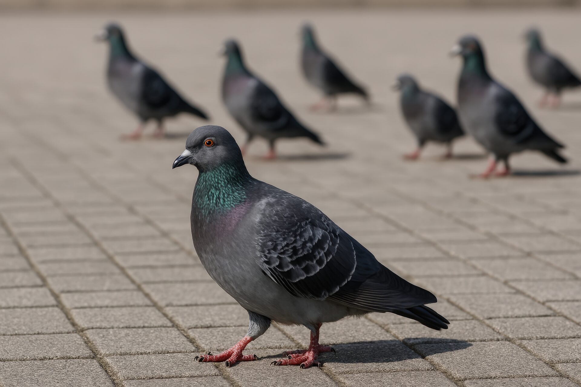 群れの中のカワラバト