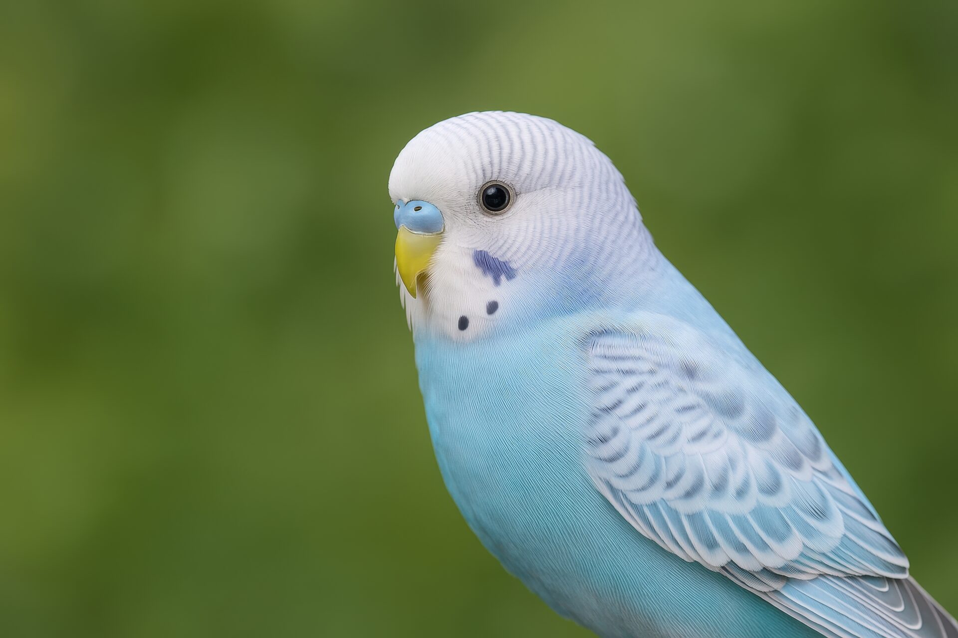 澄んだ目の水色セキセイインコ