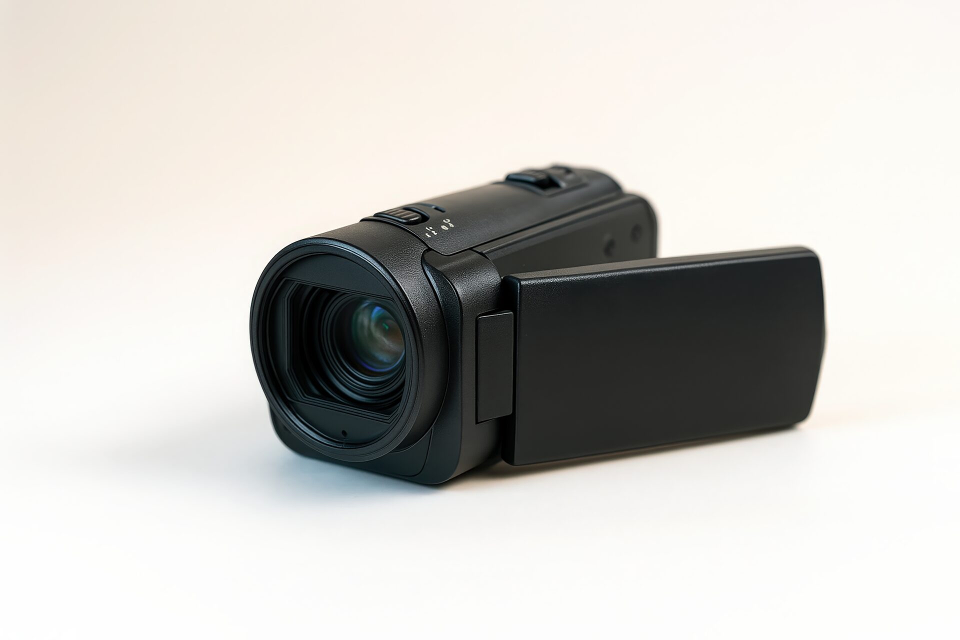 ビデオカメラの液晶オープン状態（白背景）