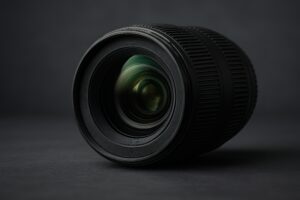 レンズガラスの反射が美しいカメラレンズ