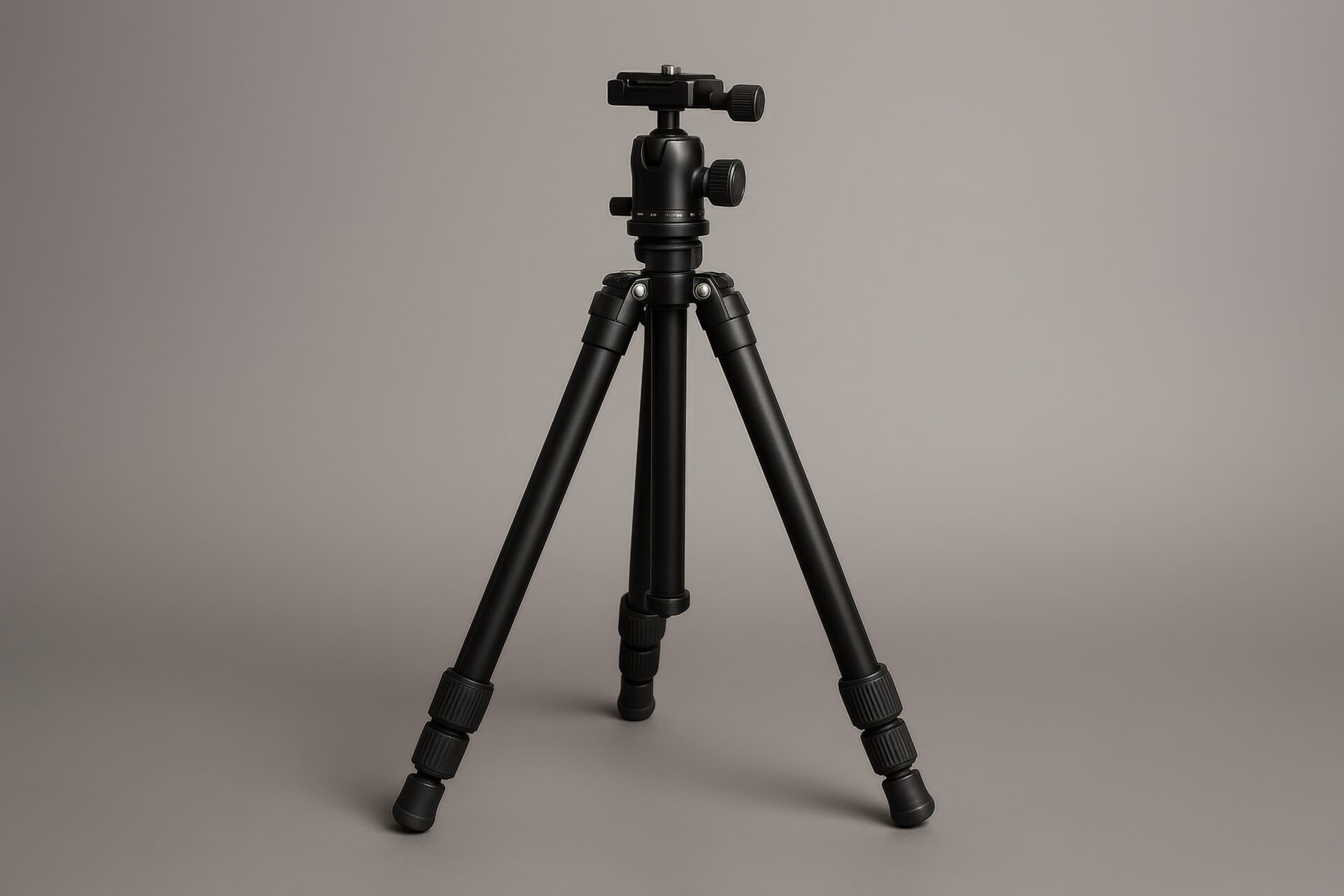 灰色背景でのプロ用三脚
