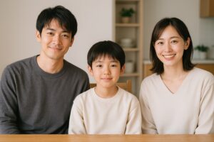 家族の団らんポートレート