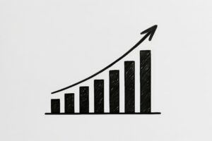 手描き風の上昇グラフ