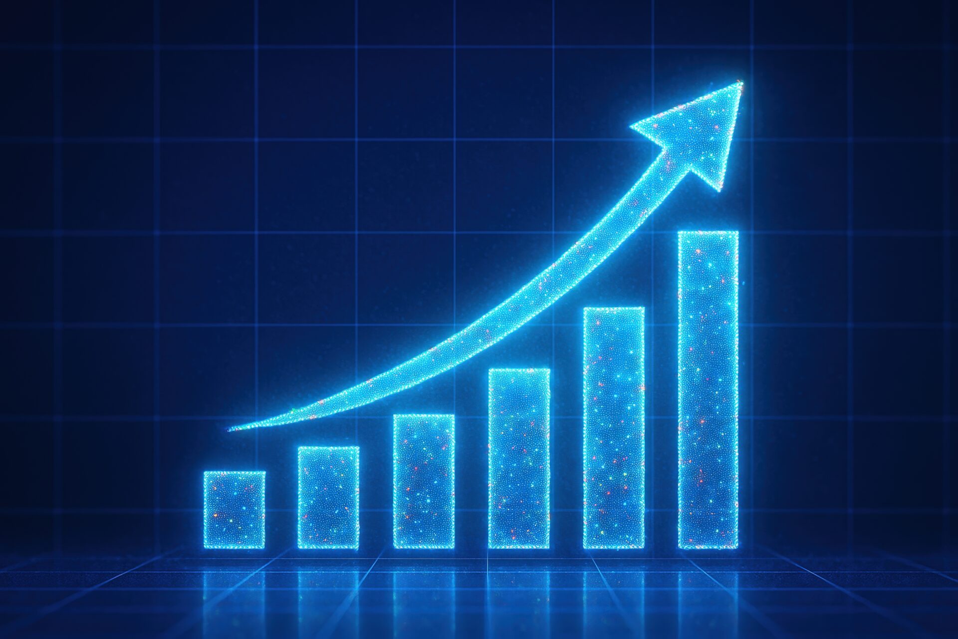 デジタル成長グラフ（青い光）