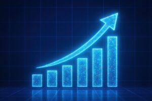 デジタル成長グラフ（青い光）