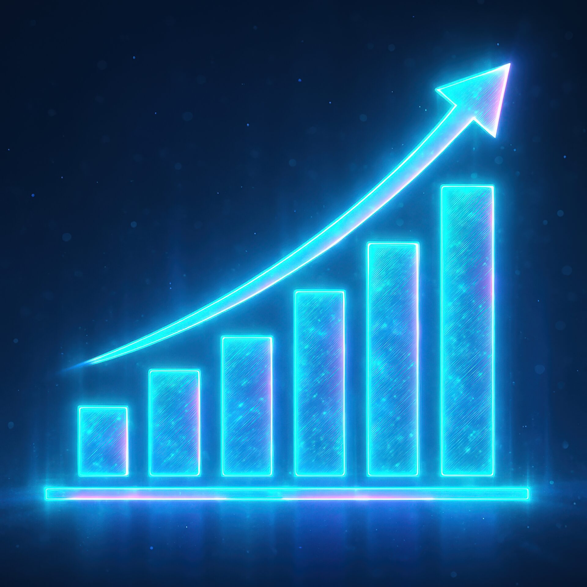 輝く成長グラフ（ブルー）