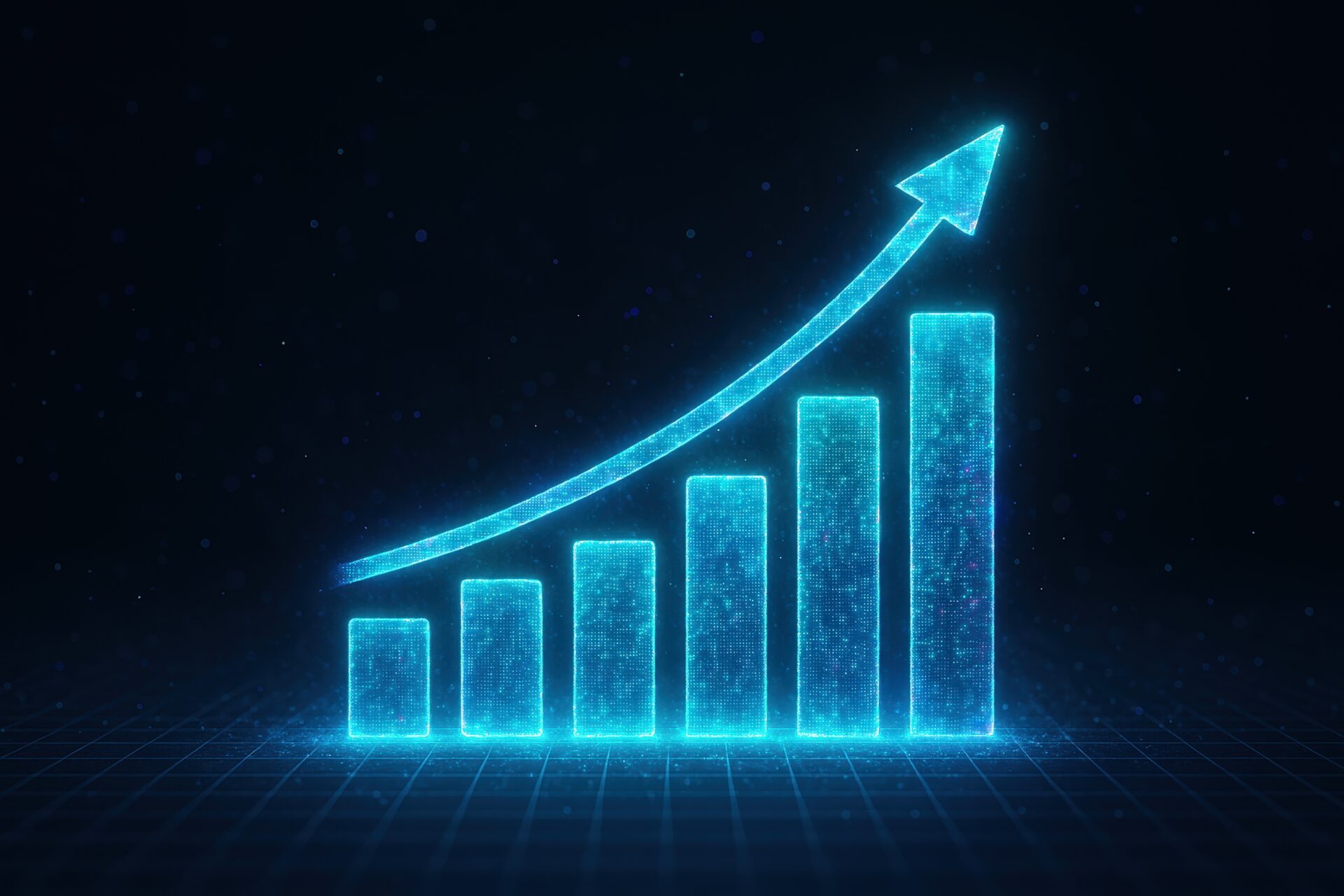 未来感あるデータ上昇グラフ