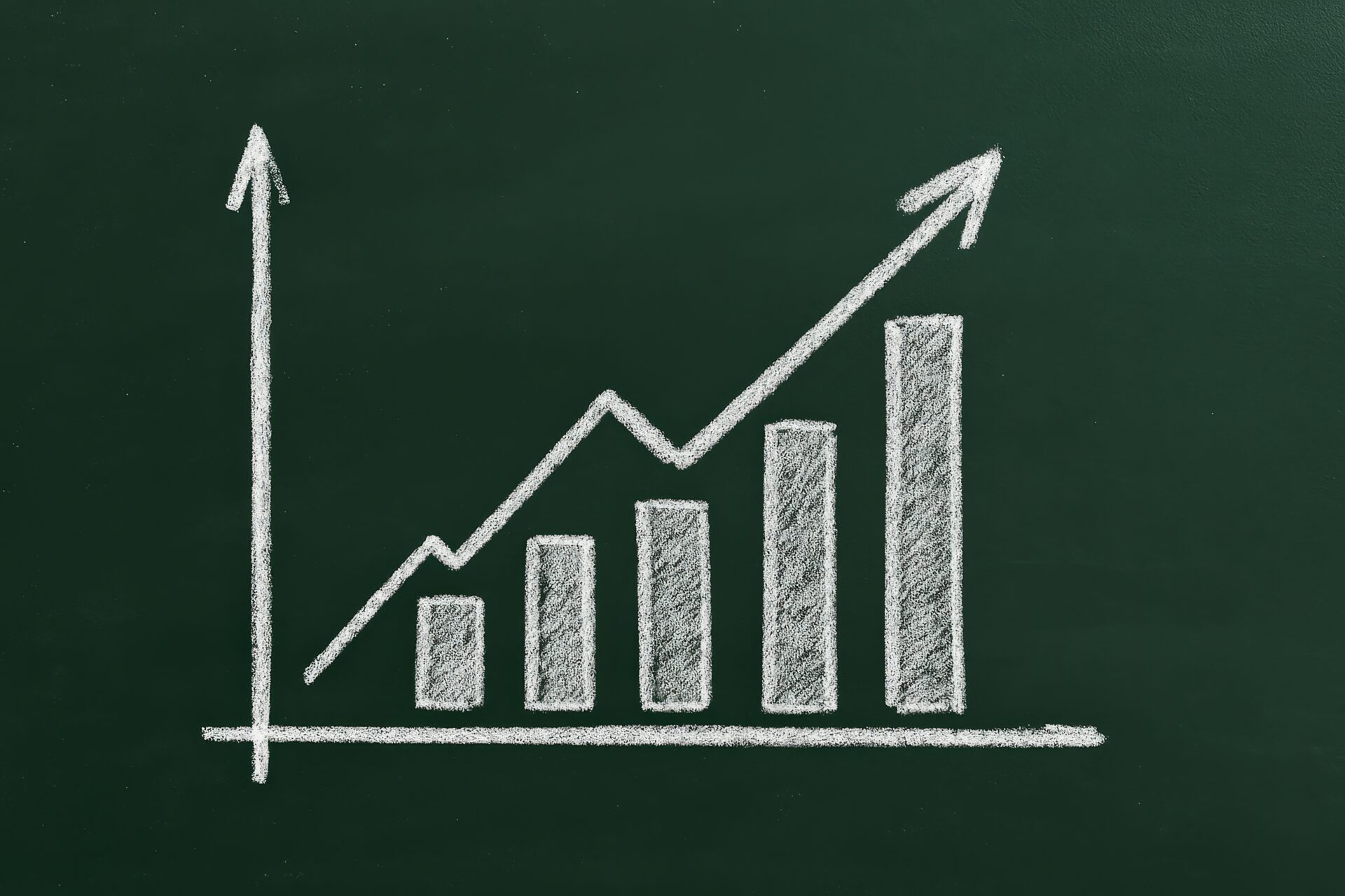 黒板に描かれたグラフ