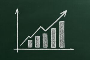 黒板に描かれたグラフ