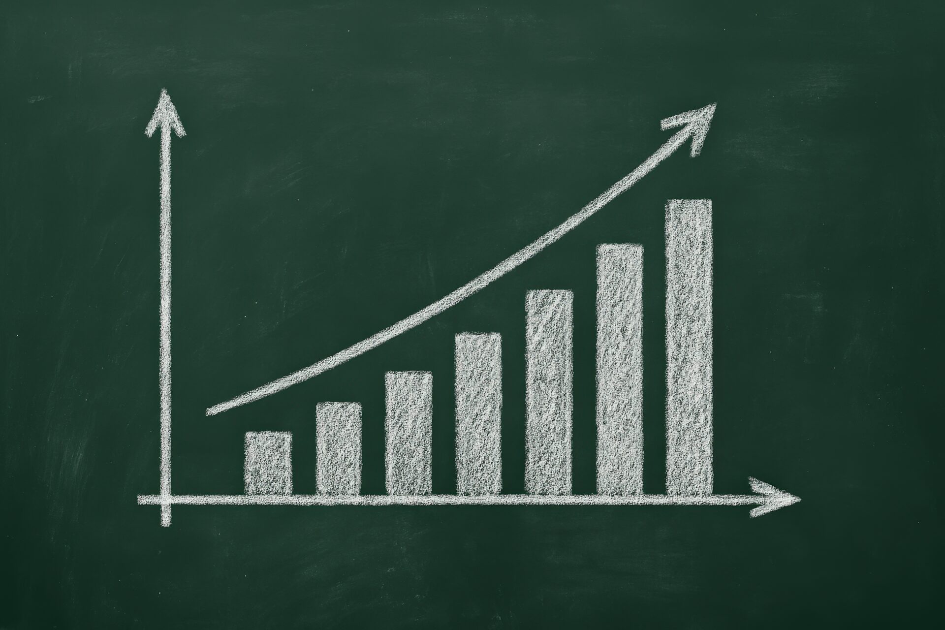 手描きの成長グラフ（矢印あり）