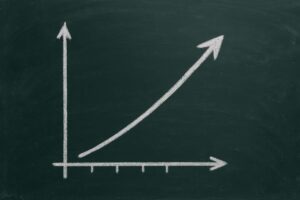 上昇曲線のグラフ（チョーク）