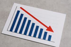 減少傾向のグラフ（青棒グラフ）