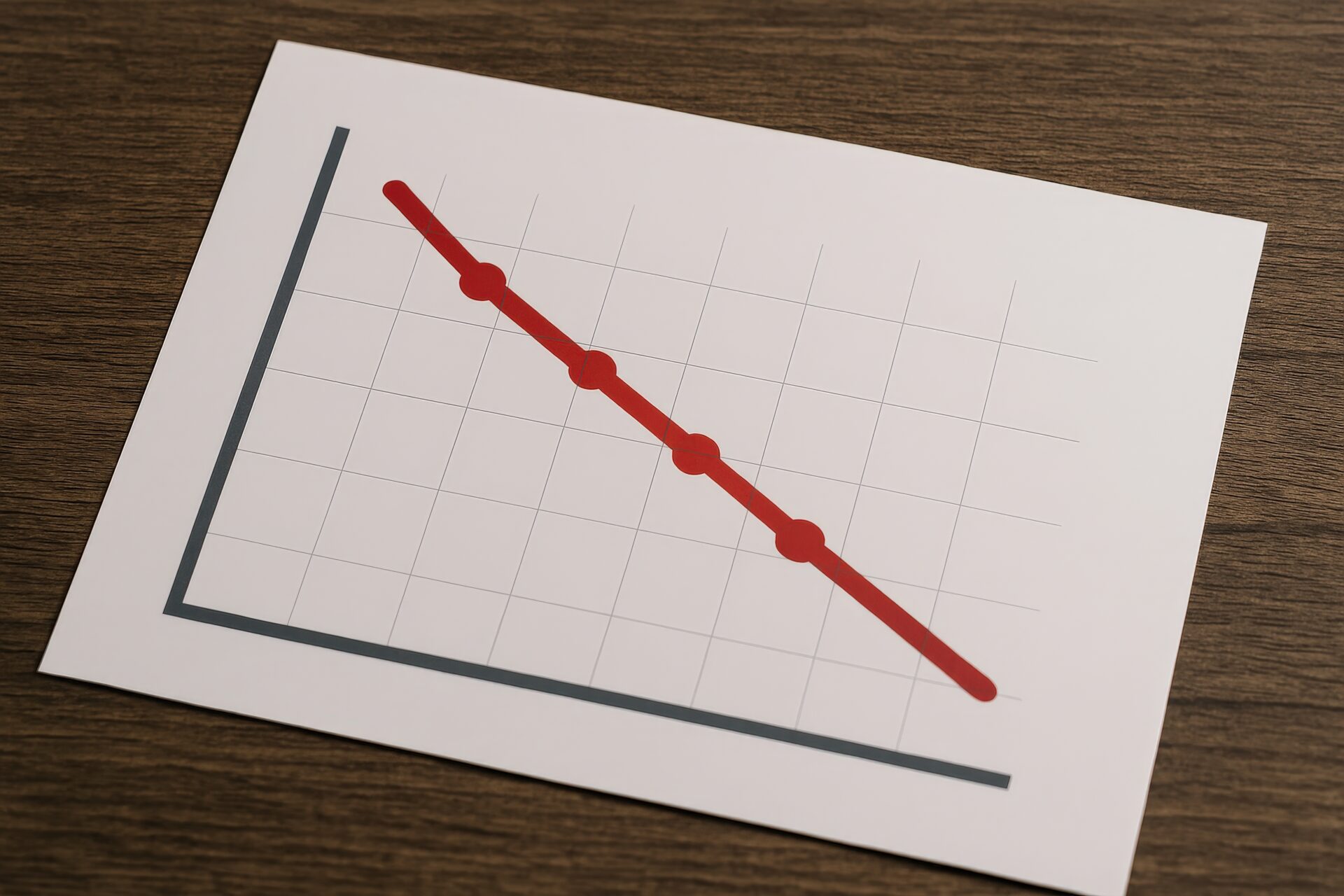 赤い折れ線の下落トレンド