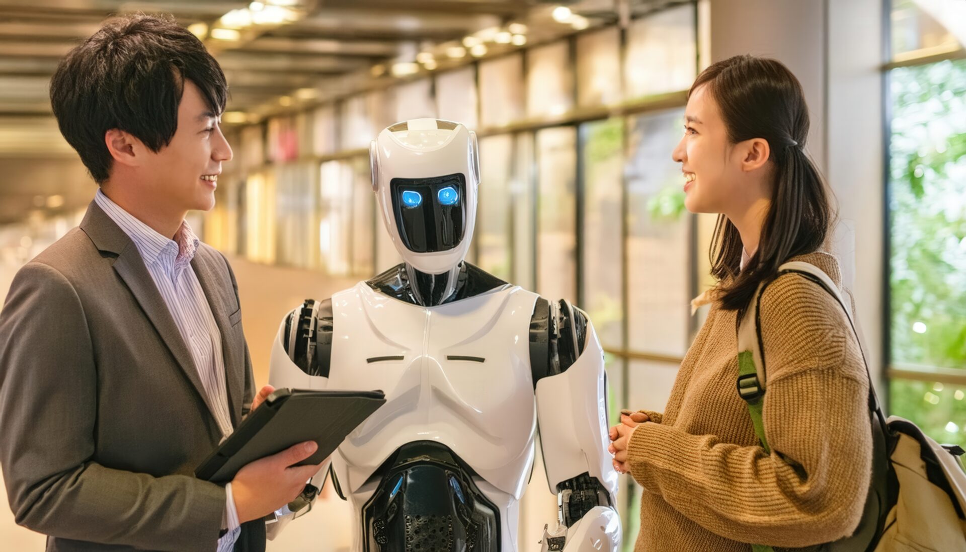 ロボットと学生のインタラクション