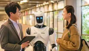 ロボットと学生のインタラクション