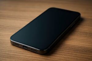 クローズアップのスマートフォン（電源オフ）