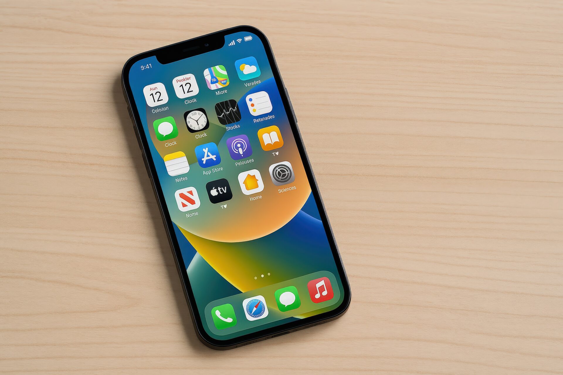 斜め構図のスマートフォンとアプリ画面