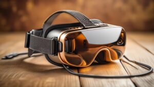 木目調デザインのVRヘッドセット