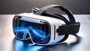 近未来的なデザインの白いARゴーグル